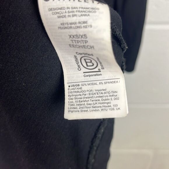 Alicia Keys x Athleta keys black long sleeve maxi pocket comfort robe - Picture 5 of 6